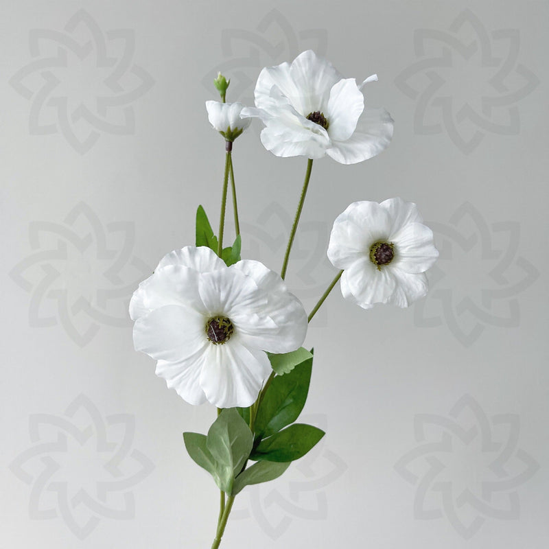 15.7 Inch Artificial Silk Butterfly Ranunculus Stems, 10 Pcs Silk Buttercup Flowers Bulk