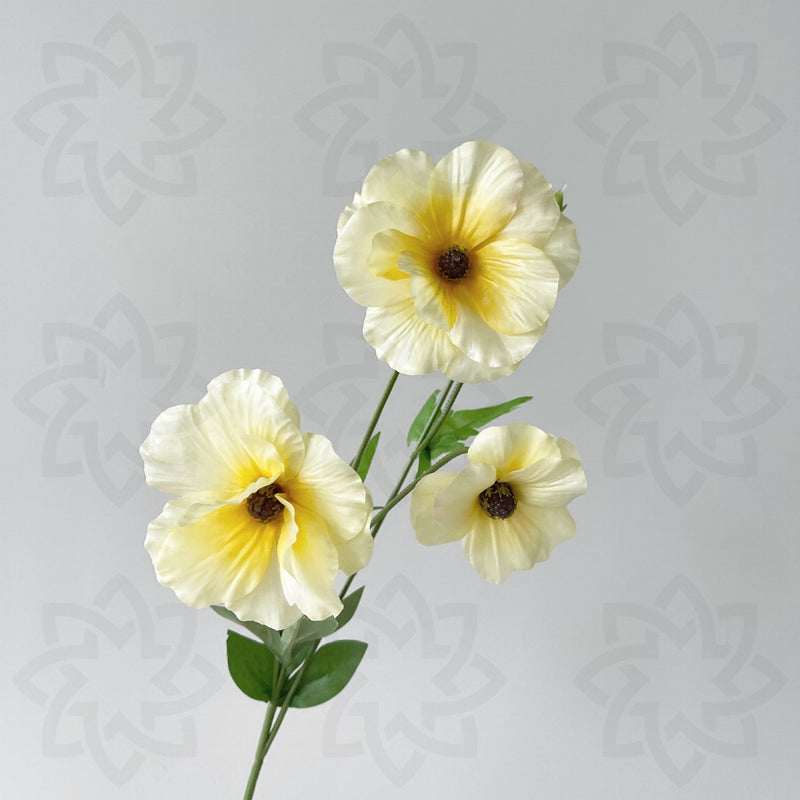 15.7 Inch Artificial Silk Butterfly Ranunculus Stems, 10 Pcs Silk Buttercup Flowers Bulk
