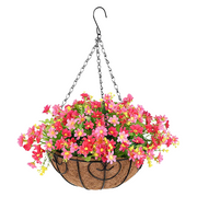 Artificial Daisy Hanging Flowers in Basket, Pre-Potted, Bulk Set for Patio Lawn Garden Decor