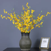 40 Inch Yellow Artificial Forsythia Branch Flowers, 1 Pc, Silk Faux Spring Blossom