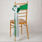 Bulk 2 Pcs Organza Back Flower Chair Sashes Wedding Banquet Decoration Wholesale