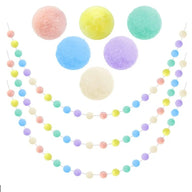 Bulk 3 Pcs Christmas Pom Pom Garland Red White Green Felt Ball Hanging Decorations for Home Decor Xmas Tree Birthday Parties & Holiday Decor Wholeasle