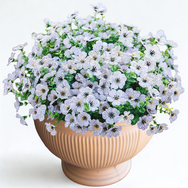 12 Bundles Artificial Daisy Flowers with Eucalyptus Leaves, 12 Inch, Realistic Silk Stems for Indoor Outdoor Decor
