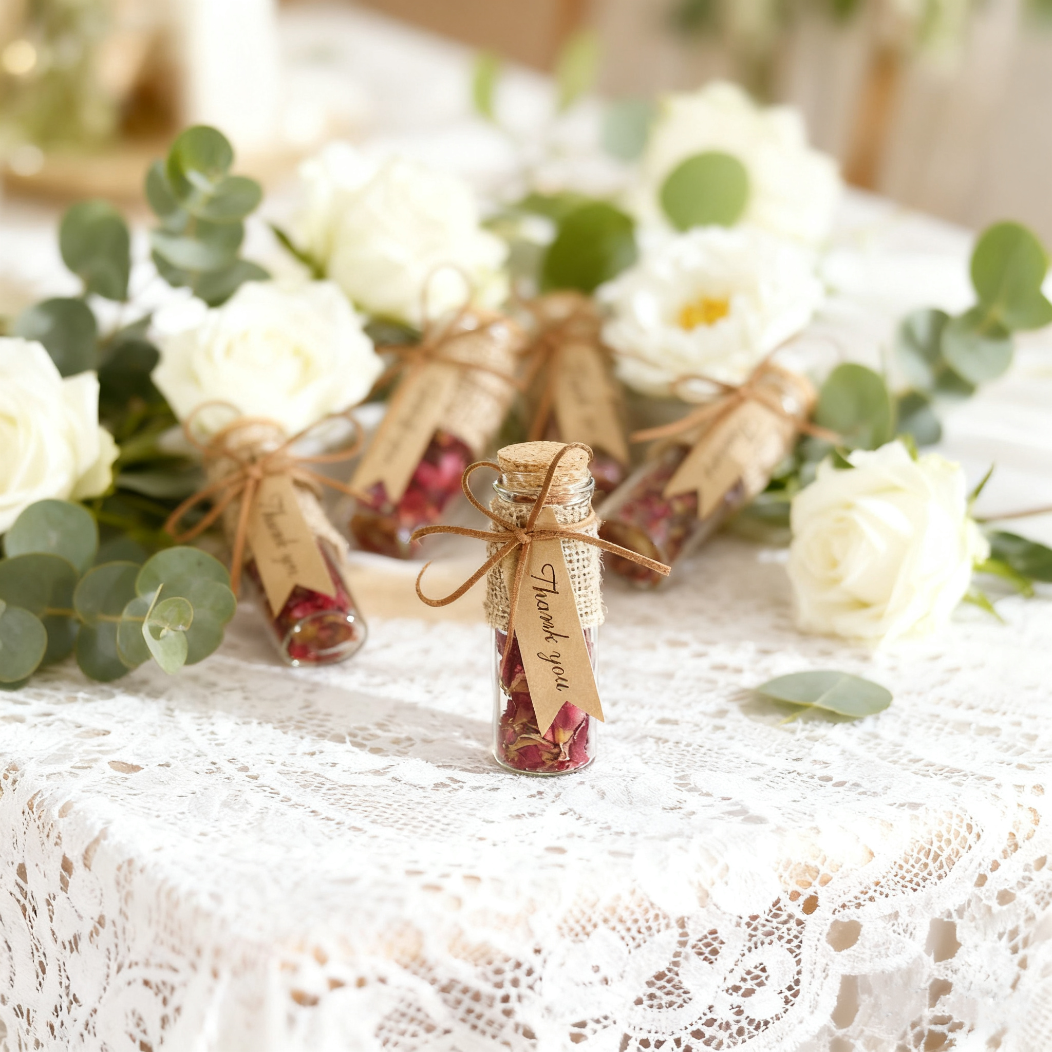 Unique Bridesmaid Gift - Rose Bud Glass Decor Wedding Favor for Women Elegant & Practical Wedding Present