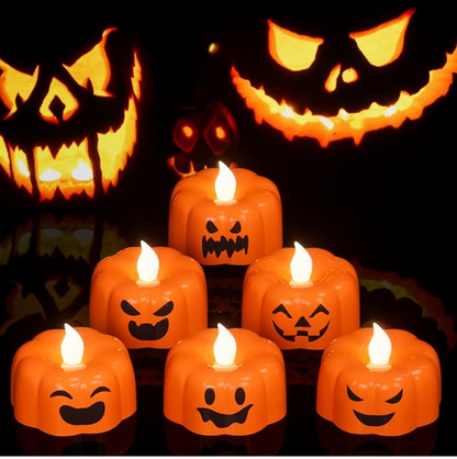 Halloween Decor LED Flameless Tealight Candles for Tables Windows and More Perfect for Parties and Events