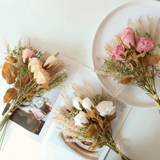 Artificial Roses 50 Pcs Bulk Fake Flowers Wedding Home Decoration Silk 12 Inch