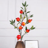 Bulk 38" Extra Long Artificial Pomegranate Stems Fake Fruit Branches for Home Vase Table Decor Wholesale