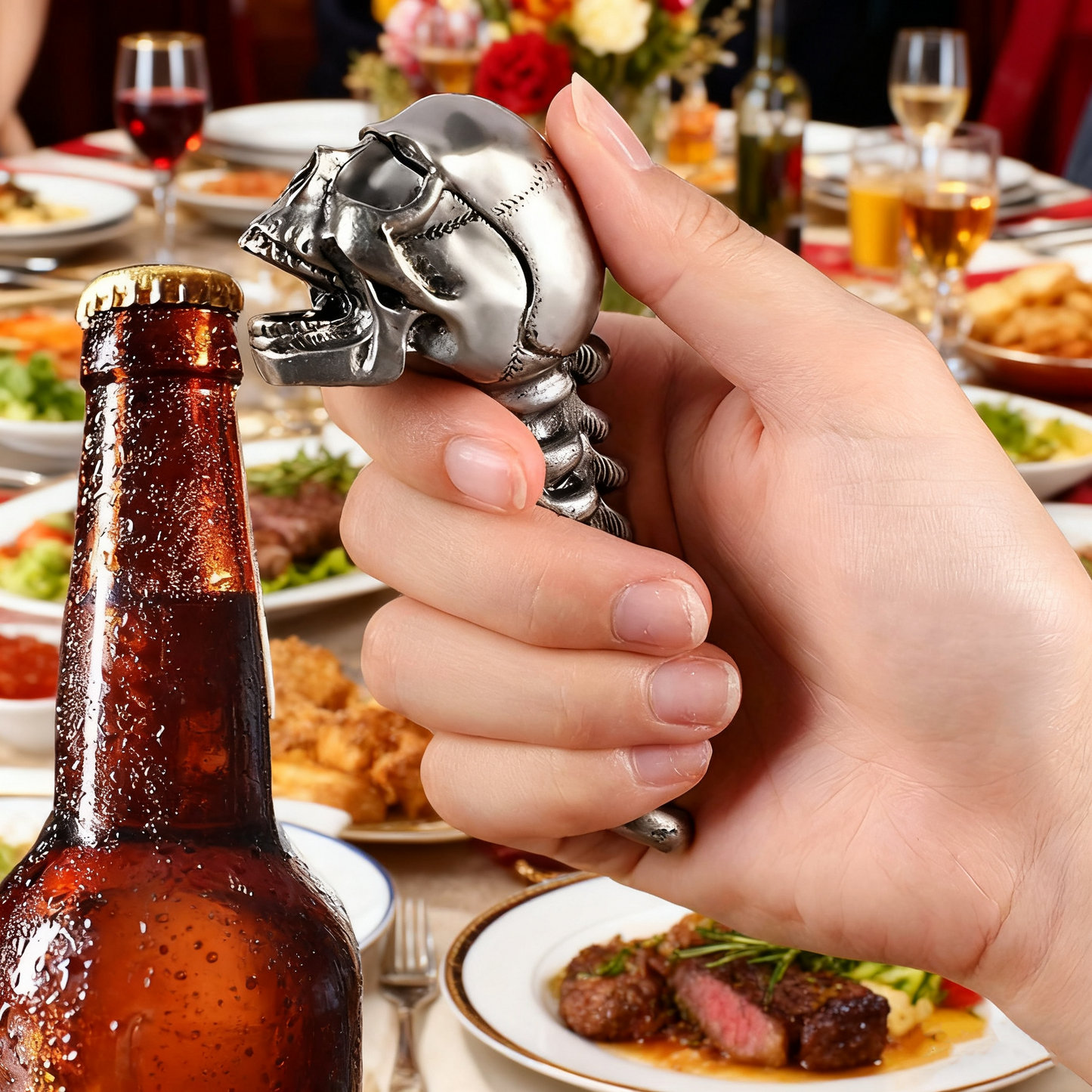 Halloween Skull Bottle Opener - Creative Alloy Funny Beer & Can Opener