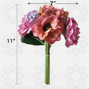 11 Inch Artificial Silk Flower Bouquet 10 Pcs Bulk Floral Arrangement