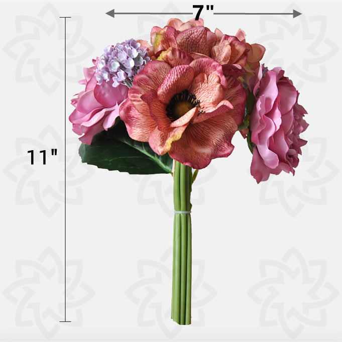 11 Inch Artificial Silk Flower Bouquet 10 Pcs Bulk Floral Arrangement