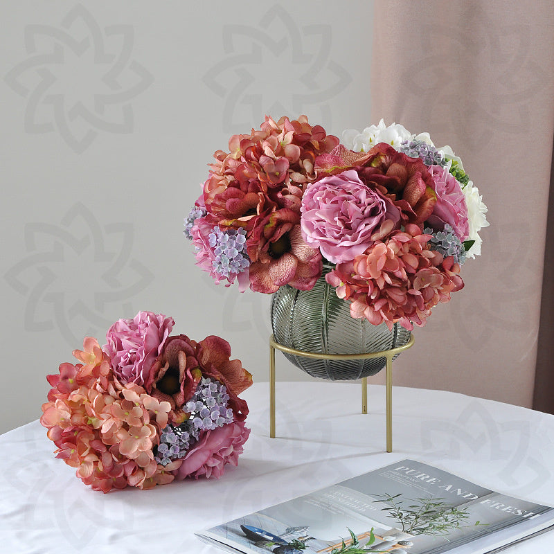 11 Inch Artificial Silk Flower Bouquet 10 Pcs Bulk Floral Arrangement