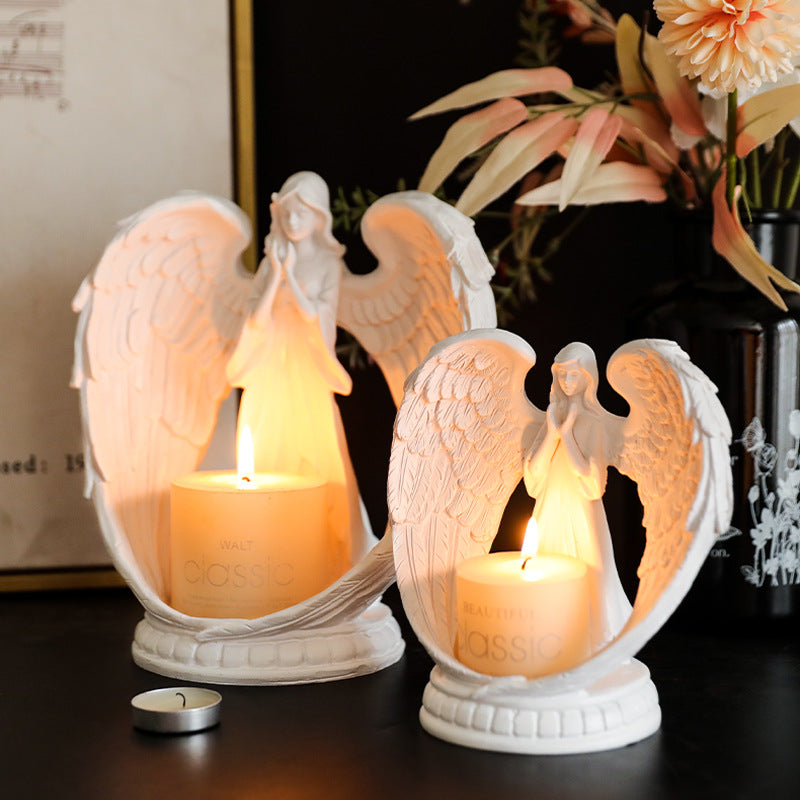Bulk Angel Figurines Memorial Candle Holder Wing Catholic Gift Wholesale