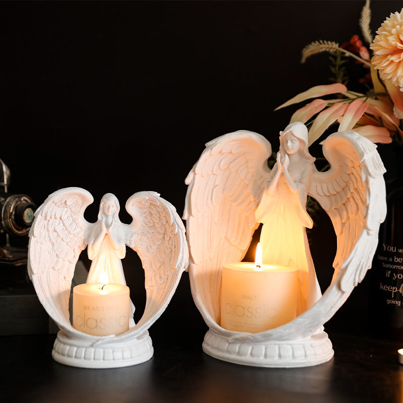 Bulk Angel Figurines Memorial Candle Holder Wing Catholic Gift Wholesale