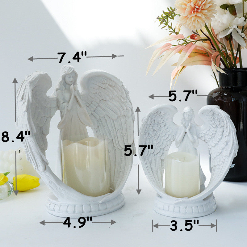 Bulk Angel Figurines Memorial Candle Holder Wing Catholic Gift Wholesale
