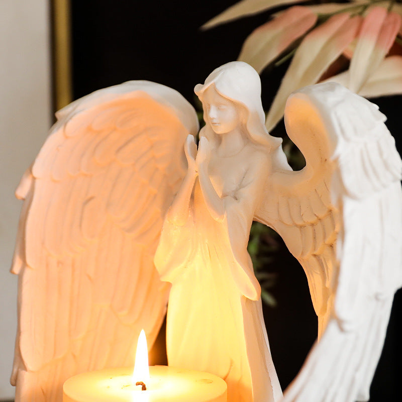 Bulk Angel Figurines Memorial Candle Holder Wing Catholic Gift Wholesale