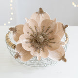 2 Pcs Artificial Christmas Flowers - 9.45 Inch Flower Width, Festive Holiday Decorations