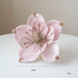2 Pcs Artificial Christmas Flowers - 9.45 Inch Flower Width, Festive Holiday Decorations
