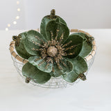 2 Pcs Artificial Christmas Flowers - 9.45 Inch Flower Width, Festive Holiday Decorations