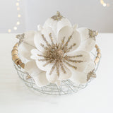 2 Pcs Artificial Christmas Flowers - 9.45 Inch Flower Width, Festive Holiday Decorations