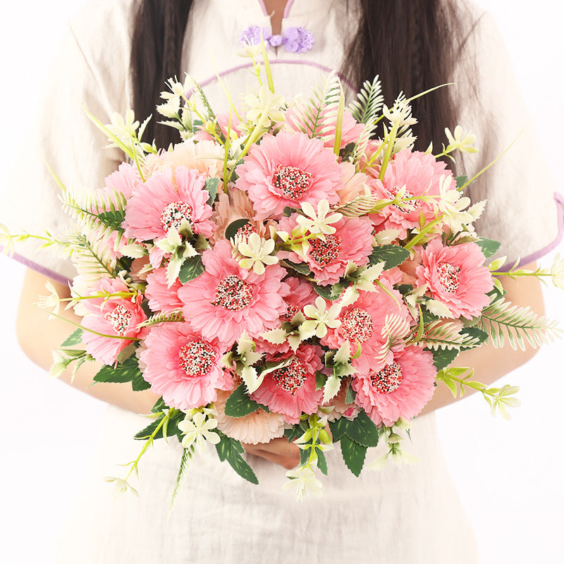 11.8 Inch Artificial Silk Gerbera Bush 10 Pcs Bulk Floral Arrangements