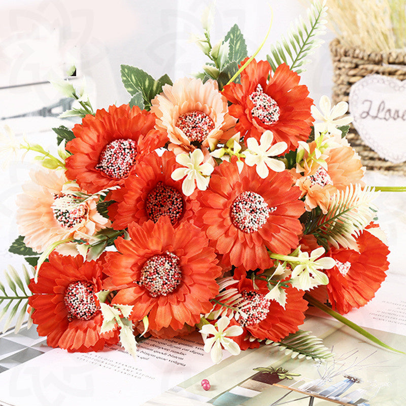 11.8 Inch Artificial Silk Gerbera Bush 10 Pcs Bulk Floral Arrangements