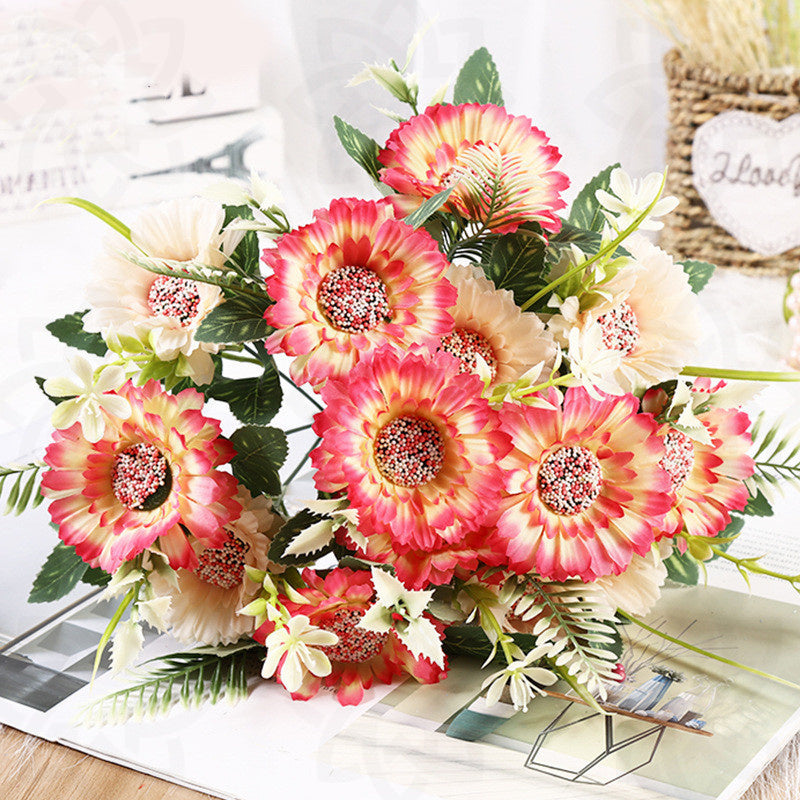 11.8 Inch Artificial Silk Gerbera Bush 10 Pcs Bulk Floral Arrangements