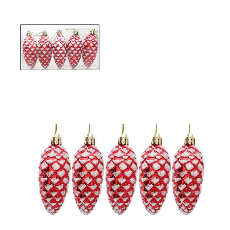 5 Pcs Artificial Snow Spruce Pinecones, 3-4 Inch, White Frosted Crafting and Holiday Decorations