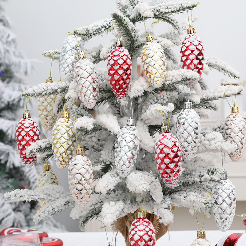5 Pcs Artificial Snow Spruce Pinecones, 3-4 Inch, White Frosted Crafting and Holiday Decorations