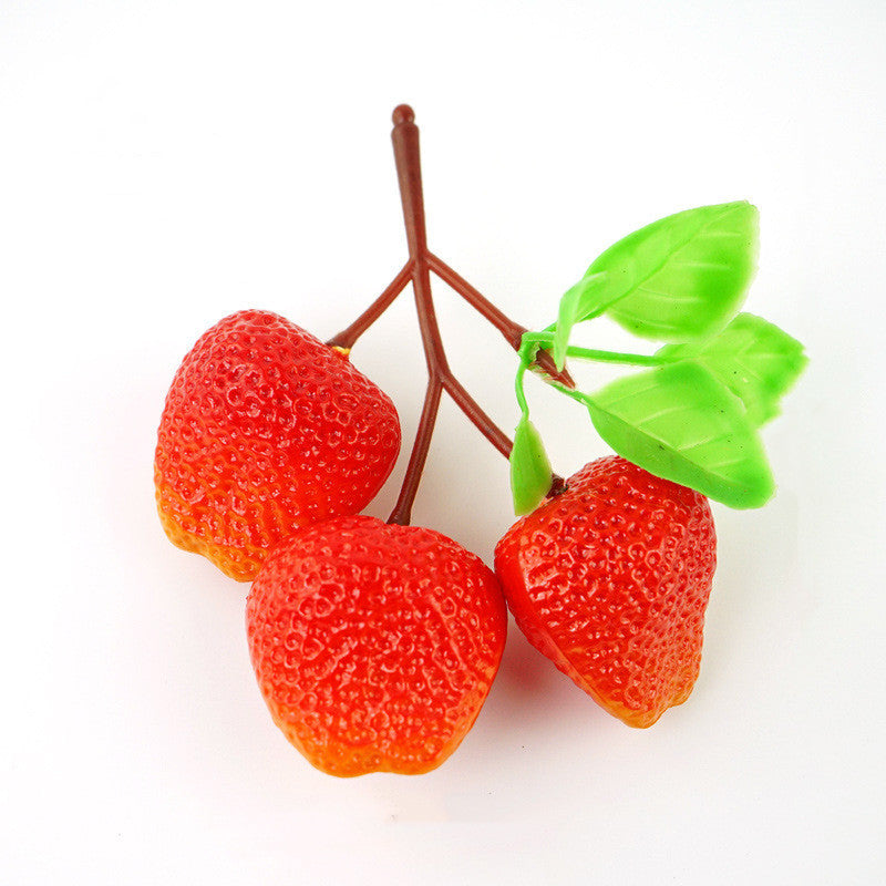 Artificial Strawberries 12 Pcs Lifelike Plastic Fake Fruit Decoration for Home Kitchen Party Photography Props