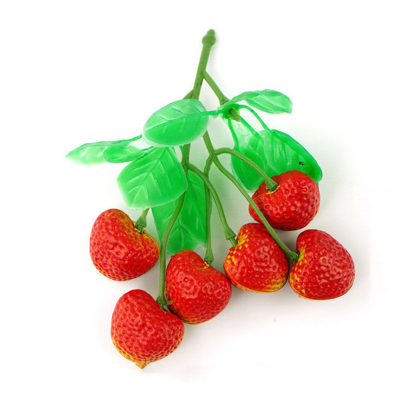 Artificial Strawberries 12 Pcs Lifelike Plastic Fake Fruit Decoration for Home Kitchen Party Photography Props