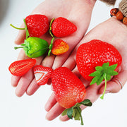 Artificial Strawberries 12 Pcs Lifelike Plastic Fake Fruit Decoration for Home Kitchen Party Photography Props