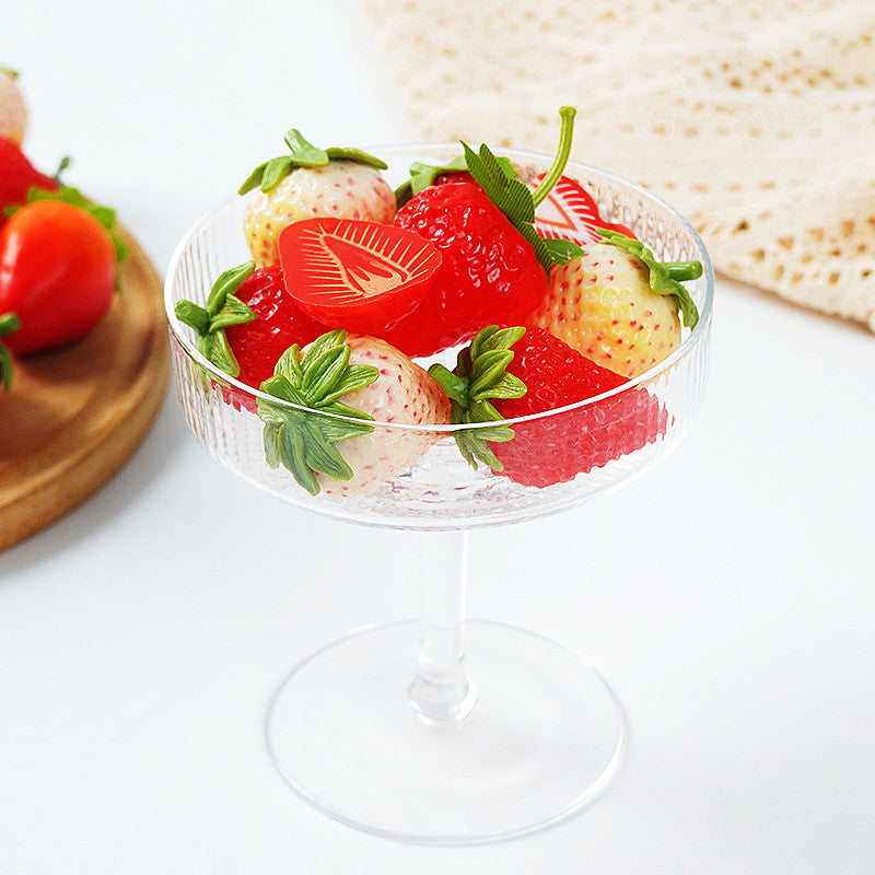 Artificial Strawberries 12 Pcs Lifelike Plastic Fake Fruit Decoration for Home Kitchen Party Photography Props