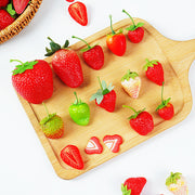Artificial Strawberries 12 Pcs Lifelike Plastic Fake Fruit Decoration for Home Kitchen Party Photography Props