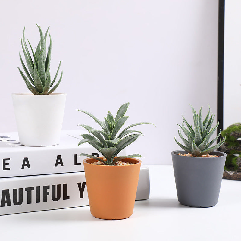 3 Pcs Artificial Succulent Plants Mini Potted Succulents in Vase Decor for Office Home