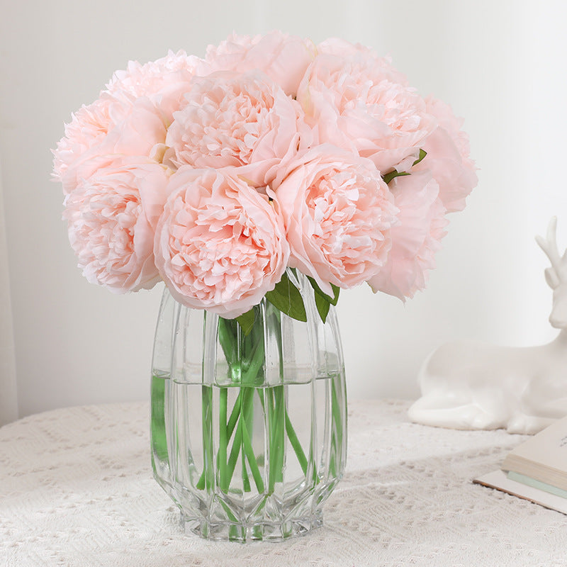 11.8 Inch Artificial Silk Peonies Bouquet, 10 Pcs Faux Peony Flowers Bulk Wholesale