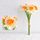 11.8 Inches Fake Daffodil Flowers - Realistic Artificial Narcissus for Home Office Wedding Decor - Lifelike Faux Plants with Stems No Watering Required