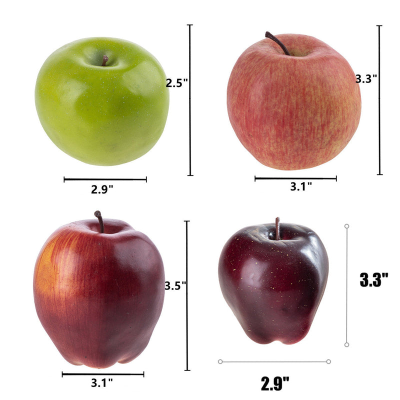 Artificial Fruit Apples 12 Pcs Realistic Weighted Faux Decorative Fruits for Home Kitchen Display