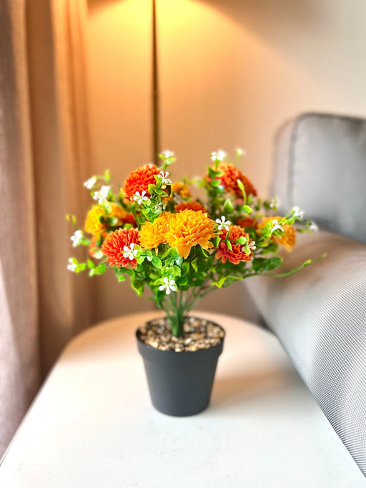 Chrysanthemum Artificial Potted Plants 6 Pcs Silk Flowers for Indoor Outdoor Decor