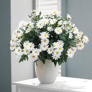 2 Pcs Artificial Silk Daisy Flowers White Bouquet 12 Inch for Table Centerpiece Decoration
