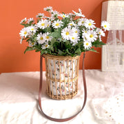 2 Pcs Artificial Silk Daisy Flowers White Bouquet 12 Inch for Table Centerpiece Decoration