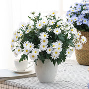 2 Pcs Artificial Silk Daisy Flowers White Bouquet 12 Inch for Table Centerpiece Decoration