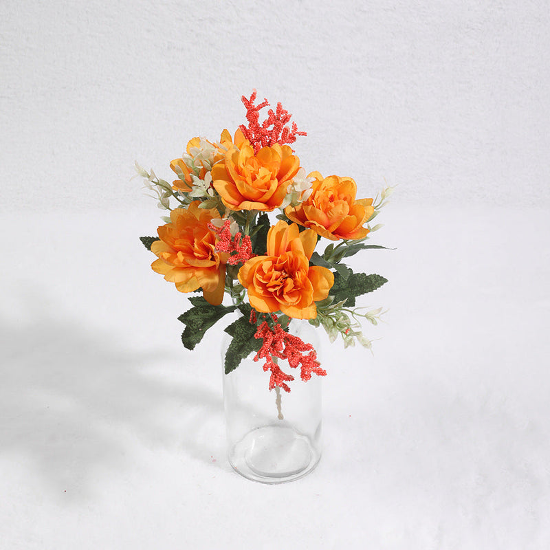 Artificial Freesia Flowers 11.8 Inch Realistic Silk 6 Stems Durable Fake Floral Decor for Wedding Party Indoor