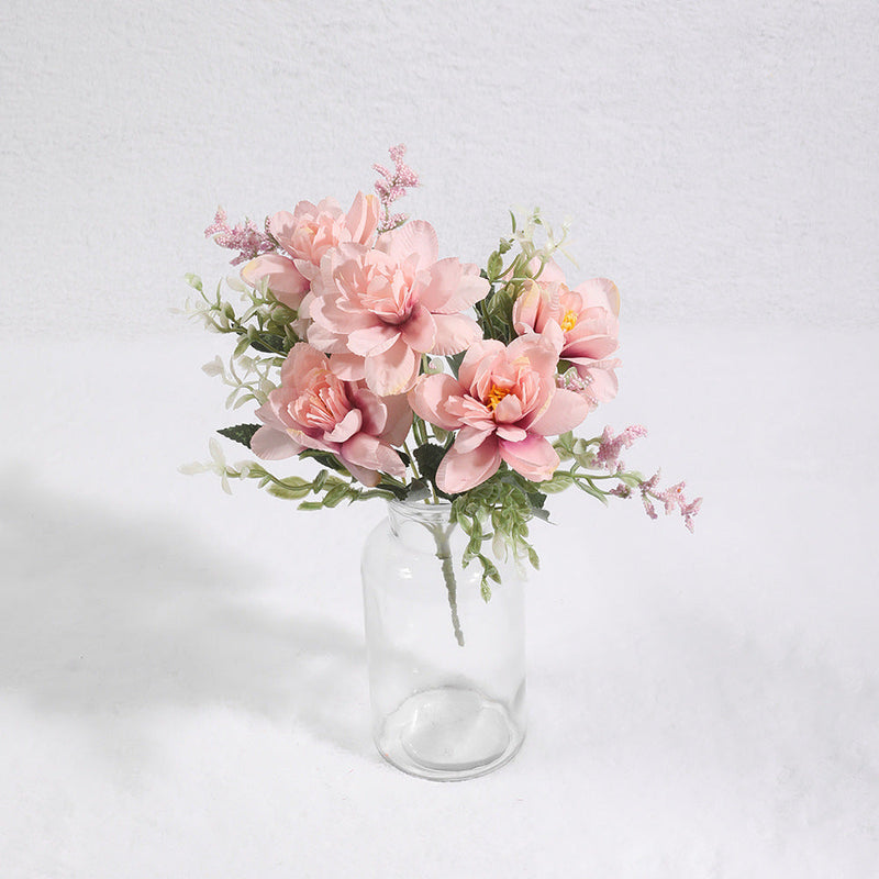 Artificial Freesia Flowers 11.8 Inch Realistic Silk 6 Stems Durable Fake Floral Decor for Wedding Party Indoor