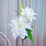 27.6"(70cm) Artificial 3-Head Touch-Moist Lily Flowers | Home Decor Fake Flowers | Soft Touch Fabric Material