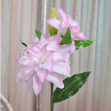 27.6"(70cm) Artificial 3-Head Touch-Moist Lily Flowers | Home Decor Fake Flowers | Soft Touch Fabric Material