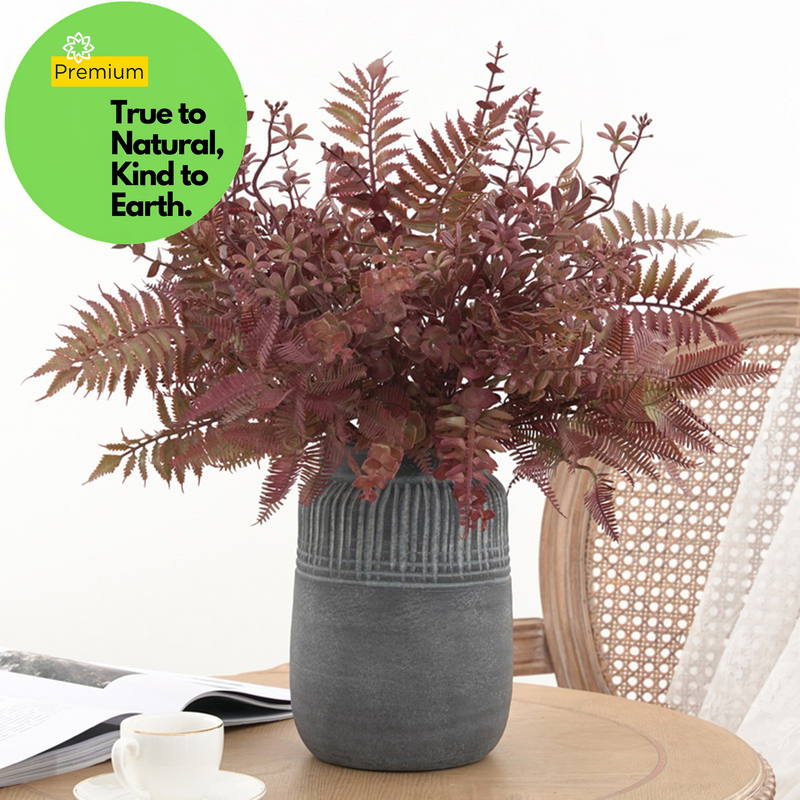 16.5 Inch Artificial Plants Combo Greenery Real Touch Silk Foliage