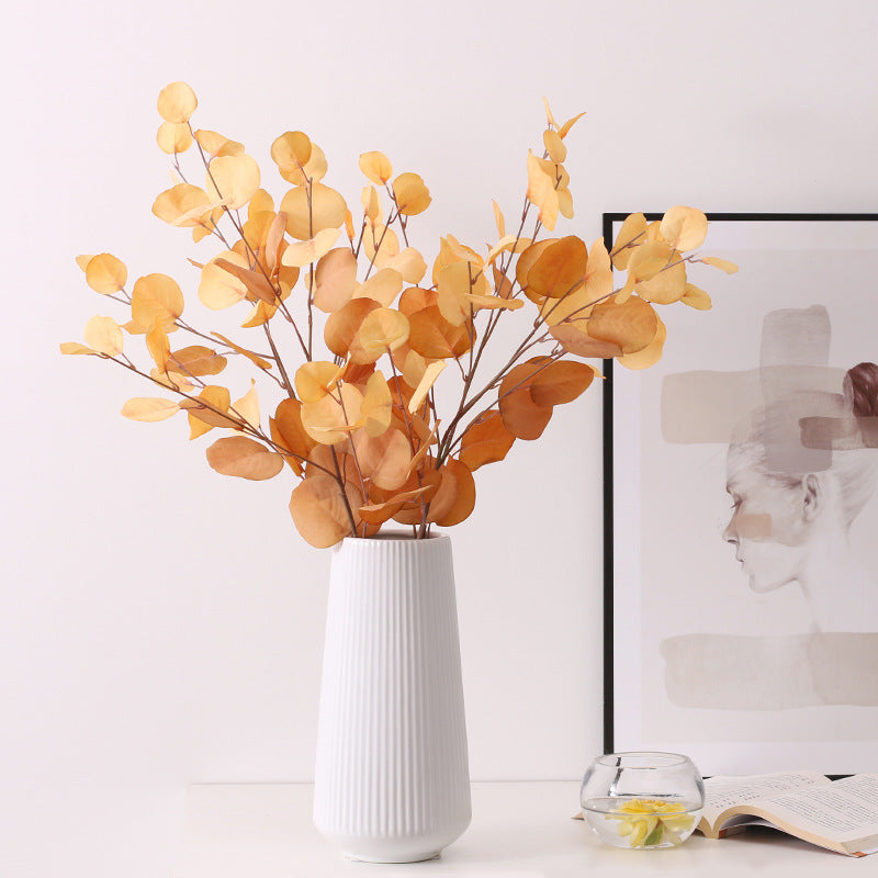 5 Pcs 33 Inch Artificial Fall Eucalyptus Stems Autumn Foliage Branches