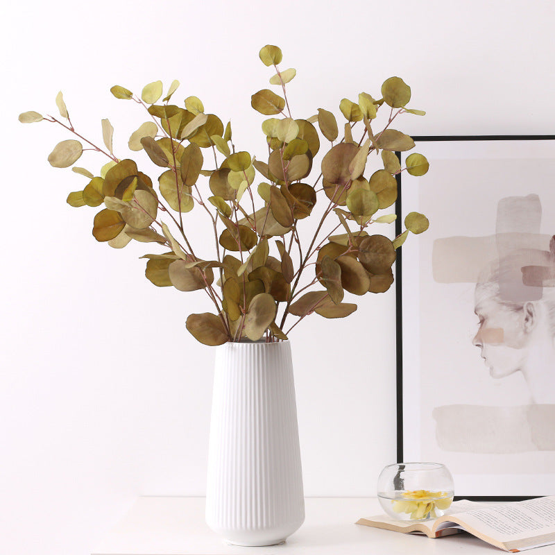 5 Pcs 33 Inch Artificial Fall Eucalyptus Stems Autumn Foliage Branches