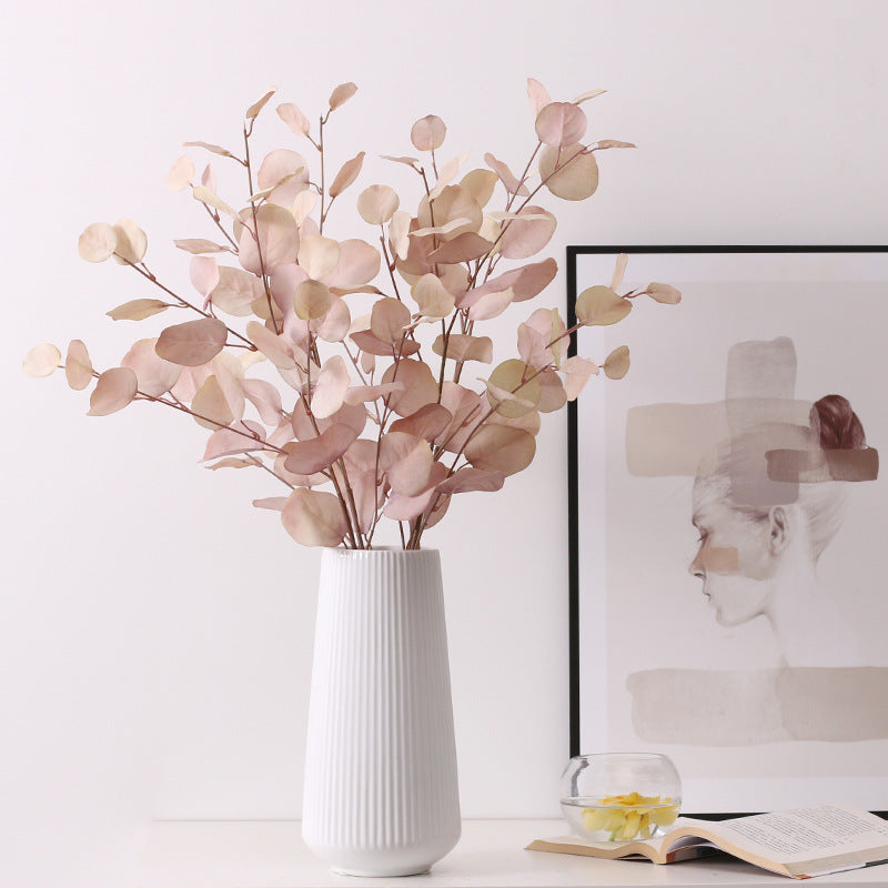 5 Pcs 33 Inch Artificial Fall Eucalyptus Stems Autumn Foliage Branches