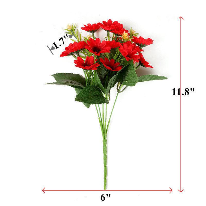 11.8 Inch Daisy Bush Artificial Silk Flowers Bulk Quantity